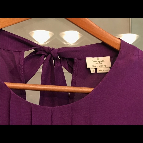 Kate Spade Tie Back Blouse, Purple, M - Picture 4 of 7